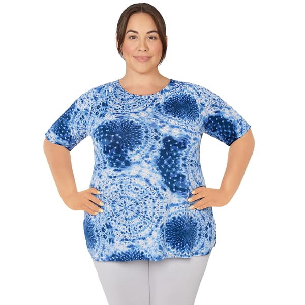 Plus Size Ruby Rd. Sparks & Spirit Tie-Dye Short Sleeve Tee - image 