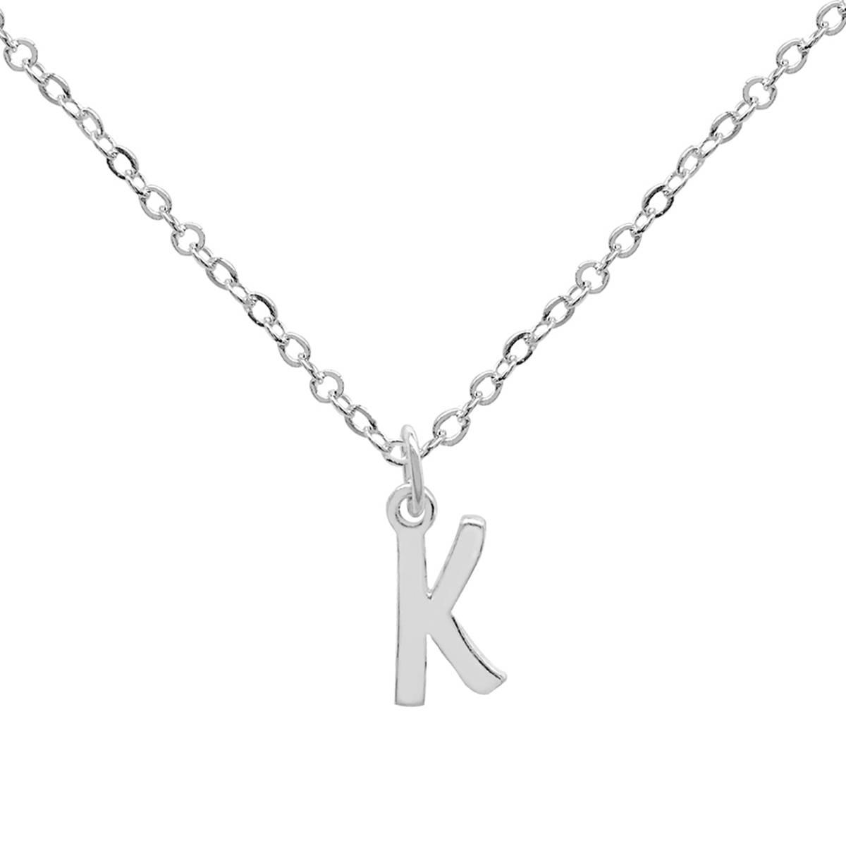 Marsala 18in. Sterling Silver Letter K Initial Pendant Necklace