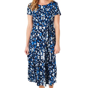 Womens Perceptions Short Sleeve Tie Side Floral Dress - Boscov's