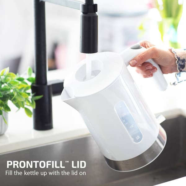 Ovente 1.8 Liter Electric Kettle w/ ProntoFill&#8482; Lid - White