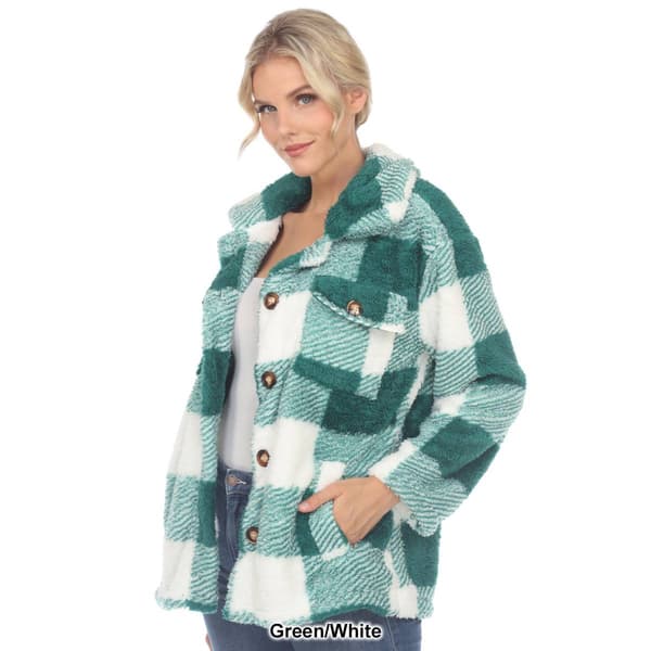 Womens White Mark Plaid Shacket