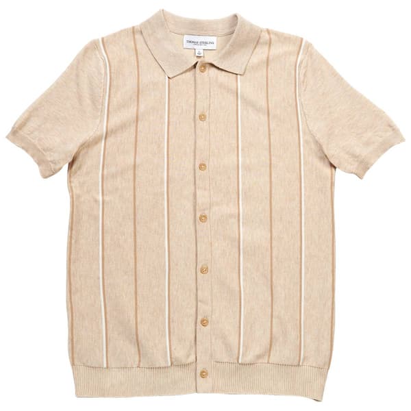 Mens Thomas Sterling Stripe Sweater Cardigan - Sand/Multi