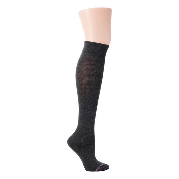 Womens Dr. Motion Cotton Solid Wide Calf Compression Socks - image 