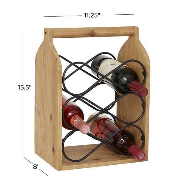 9th &amp; Pike® Wood and Metal Wine Holder