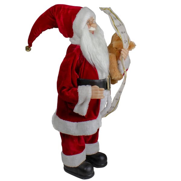Northlight Standing Santa with Teddy Bear & List Christmas Figure