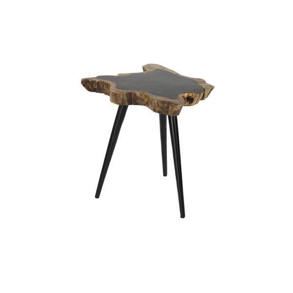 9th & Pike® Black Brown Rosewood/Metal Contemporary Accent Table