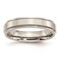 Mens Gentlemen's Classics&#40;tm&#41; Steel Ridged Edge Wedding Band - image 1