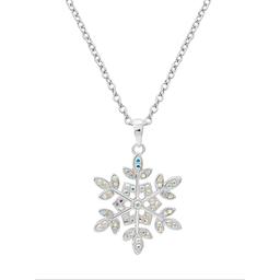 Brass Silver Plated Crystal Snowflake Pendant