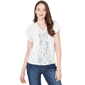 Womens Skyes the Limit Fresh Start Cap Sleeve Seamed V-Neck Top - image 1