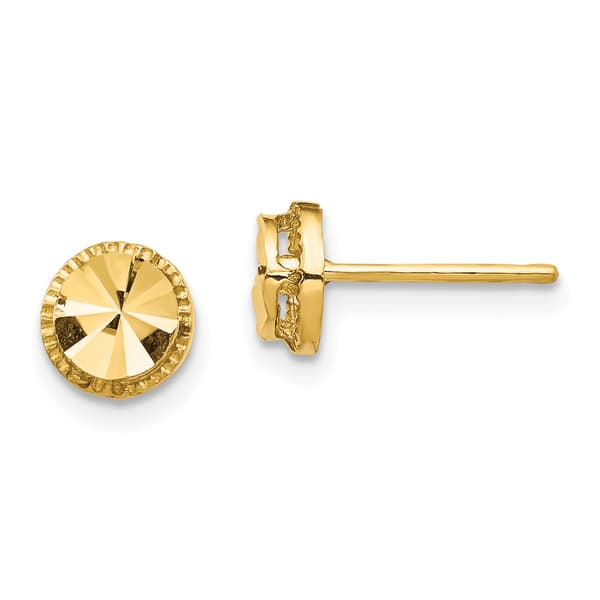 Gold Classics&#40;tm&#41; 14kt.  Diamond Cut Round Post Earrings - image 