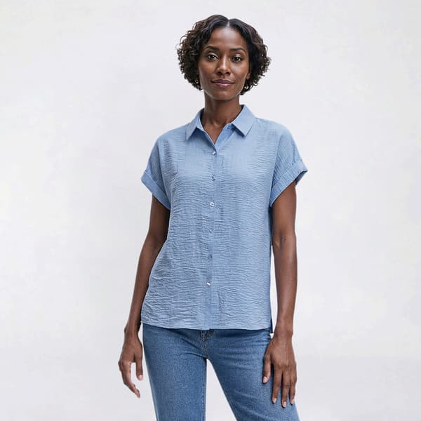 Womens Preswick & Moore(R) Extended Sleeve Button Front Blouse