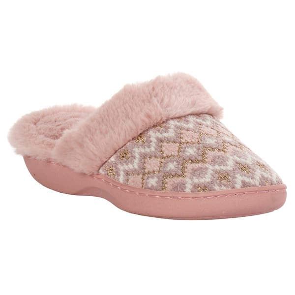 Womens Nanette Lepore Lurex Fair Isle Chenille Slide Slippers - image 