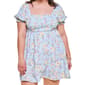 Juniors Plus No Comment Short Sleeve Smock Bodice Dress - image 3