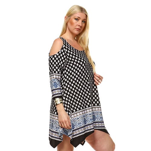 Plus Size White Mark Antonia Cut-Out Shoulder Tunic