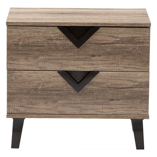 Baxton Studio Swanson 2 Drawer Nightstand