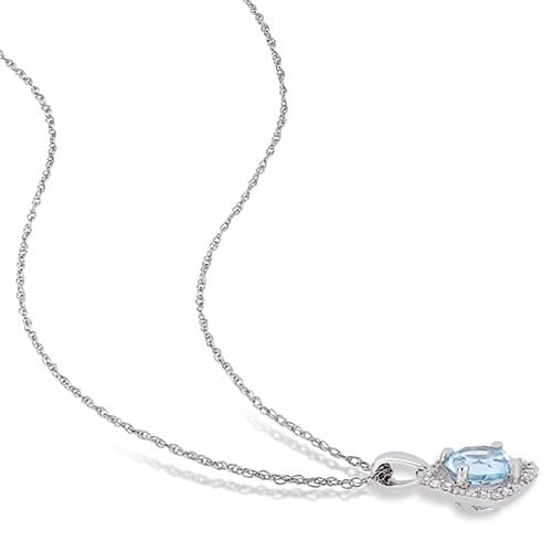 Gemstone Classics&#8482; 10kt. White Gold & Topaz Necklace