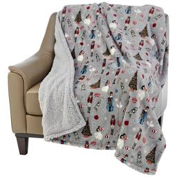 Mountain Ridge Holiday Sugarplum Reversible Sherpa Throw