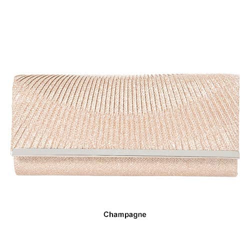 Sasha Shimmer Pleated Flap Clutch Evening Bag