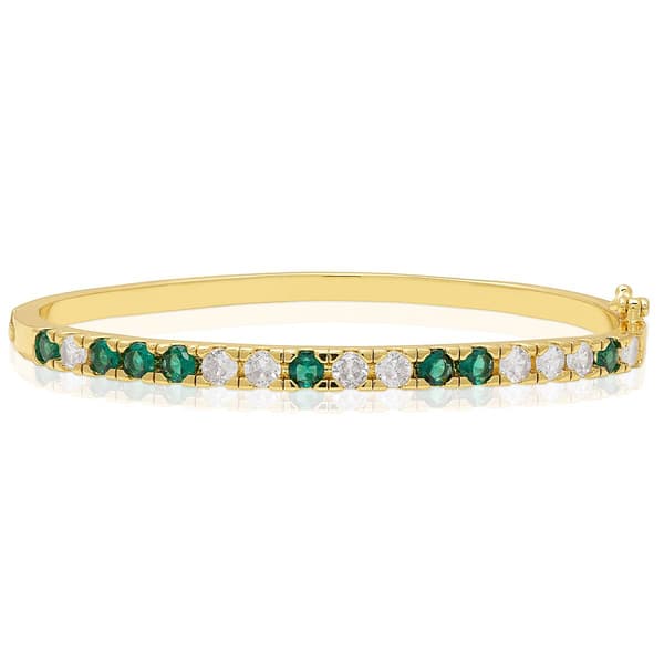Gemstone by Gianni Argento Lab Grown Emerald Bangle Bracelet - image 