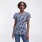 Womens Emily Daniels Double Ruffle Short Sleeve Floral Blouse - image 1