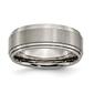 Mens Endless Affection&#40;tm&#41; Titanium Double Step Ridged Edge 8mm Band - image 1