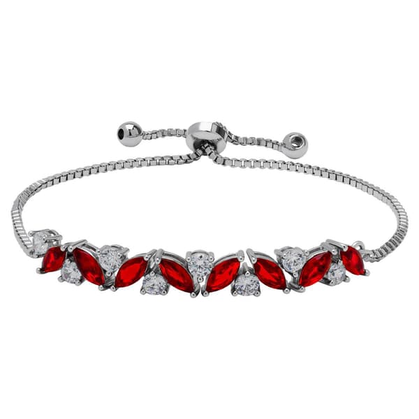 CZ Round & Marquise Adjustable Bracelet - image 