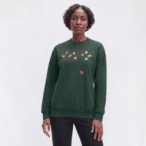 Womens Top Stitch By Morning Sun Autumn Leaves Sweatshirt - image 