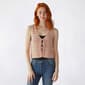 Juniors Pink Rose Sleeveless V Neck Crochet 3 Tie Vest - image 1