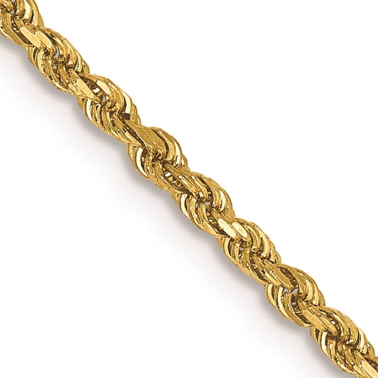 Unisex Gold Classics(tm) 1.75mm. 14k Diamond Cut Rope 14in. Necklace