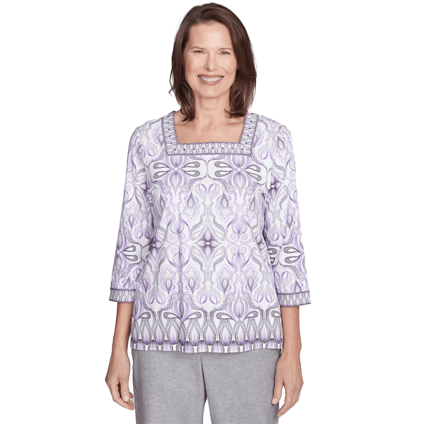 Petite Alfred Dunner Crystal Springs Kaleidoscope Blouse