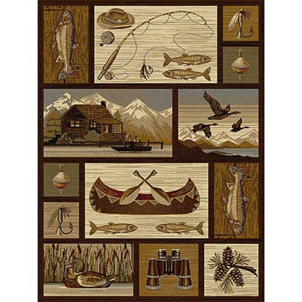 Tayse Nature Cabin Getaway Lodge Area Rug - Brown - image 