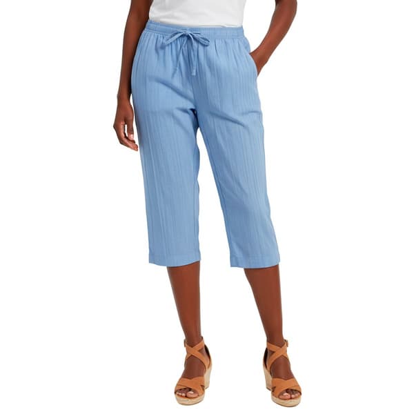 Petite Hasting & Smith Solid Crinkle Tie Front Capris