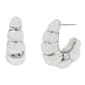 Steve Madden Rhodium Sphere Hoop Earrings - image 1