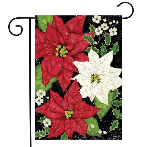 Briarwood Lane Festive Poinsettias Christmas Garden Flag - image 