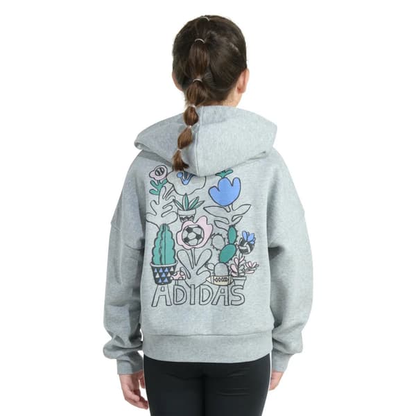 Girls (7-16) adidas® Plant Love Puffy Back Art Loose Fit Hoodie