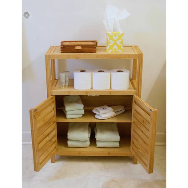 eccostyle&#8482; Solid Bamboo Spa or Bath 2 Door Utility Cabinet