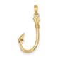 Gold Classics&#40;tm&#41; 14kt. 3-D Fishing Hook Pendant - image 1