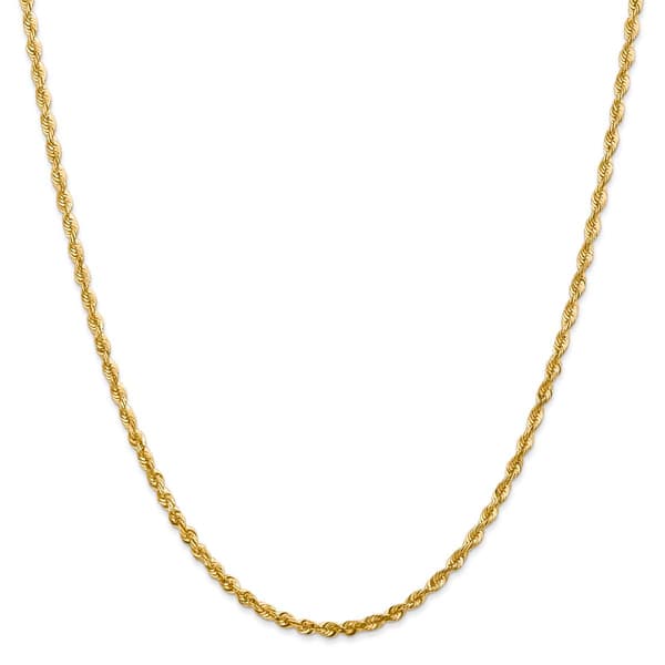 Unisex Gold Classics(tm) 2.75mm. 14k Diamond Cut Light Rope Necklace