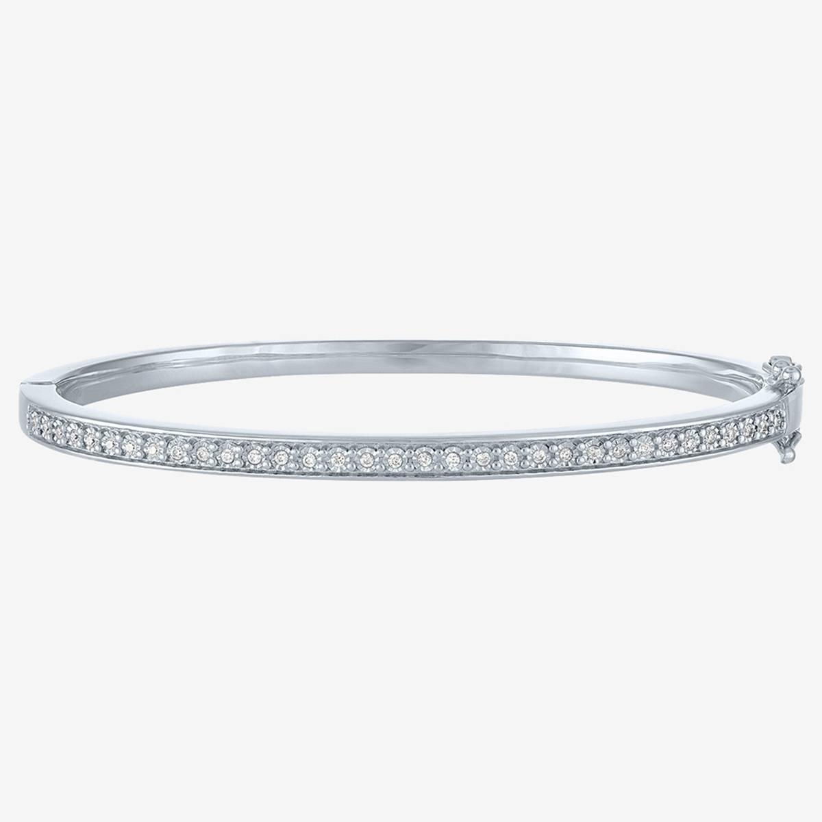 Nova Star(R) Sterling Silver Lab Grown Diamond Bangle
