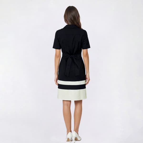 Womens Figueroa & Flower Color Block Stripe Shirtdress