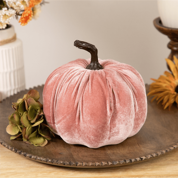Northlight Velour Pumpkin Glittered Fall Harvest Decoration