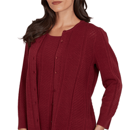 Petite Emaline Country Code 3/4 Sleeve Pointelle Cardigan