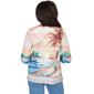 Womens Alfred Dunner Beachcomber Sunset Beach Keyhole Blouse - image 2