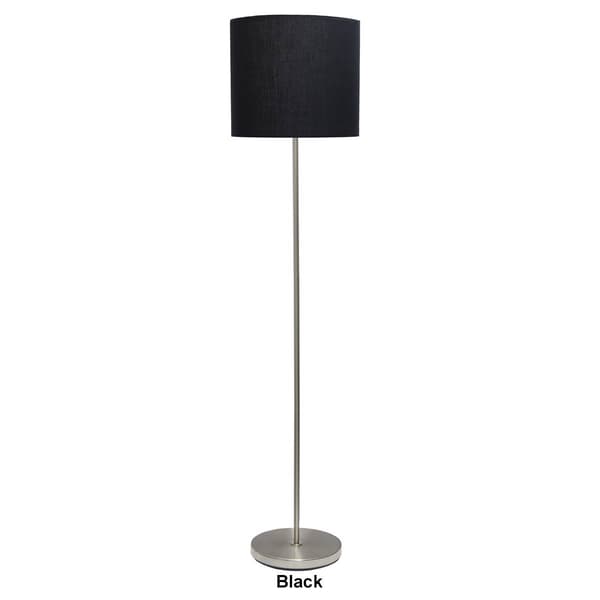Simple Designs Brushed Nickel Drum Shade Floor Lamp