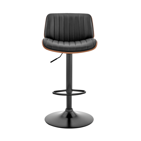 Armen Living Brock Faux Leather Adjustable Height Bar Stool