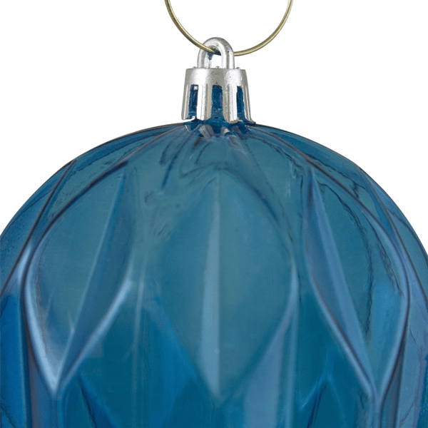 Northlight 6ct. Transparent Blue Rhombus Christmas Ball Ornaments
