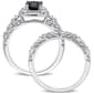 Radiant Rainbow™ Sterling Silver Diamond Bridal Ring Set - image 3