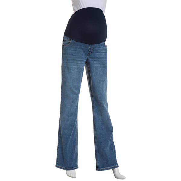 Womens Harper Grey Maternity Over The Belly Bootcut Pants - image 