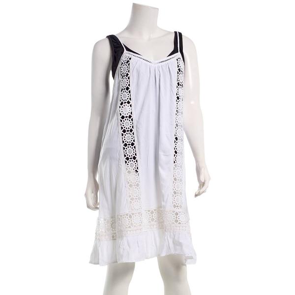 Womens Raviya Sleeveless Crochet Trim Swim Dress Cover Up - image 