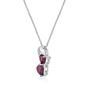 Gemminded Sterling Silver 5mm Double Heart Ruby/Diamond Pendant - image 2